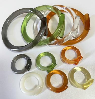 China Resin acrylic bracelets fashion women summer fashion clear jelly glass resin screw bangles bracelet bulk jewelry plastic acrylic bracelet for sale