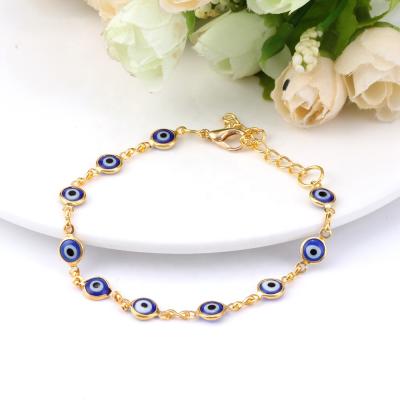 China Adjustable Hot Silver Plated Evil Eye Bangle Gold Bracelet Blue Devil Charm Bangle Devil Eye Bracelets Jewelry Women Men for sale