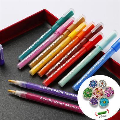 China Promotional Gift Pen Tip Acrylic Paint Marker Dual Head Pen For Arts And Crafts for sale