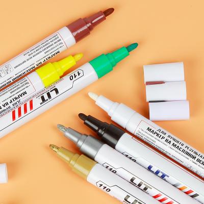 China Office and School Tire Paint Fixer Highlight Stick Paint Fixer Modified White Listing Pen Oily Color Painting Pen for sale