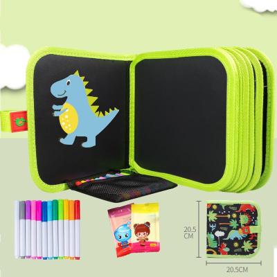 China 100% Eco-friendly Baby Toys Set Black Board Drawing Toys Painting With Magic Pen Painting Coloring Book Funny Toy For Children Kid Writing Book for sale