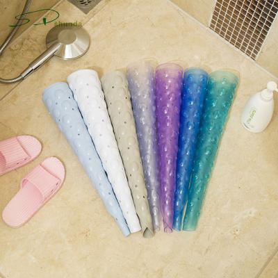 China Viable Anti-Slip Triangle Vinyl Non Slip Rounded Shower Tub Mat With Safety Handle Suction Cup for sale