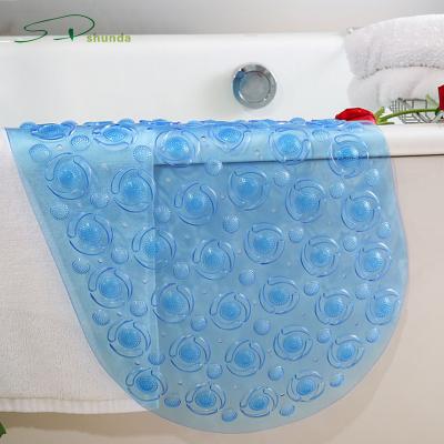 China Sustainable Foot Massage Shower Tub Bathroom Silicone Anti Slip Bath Mat With Strong Suction Cups for sale