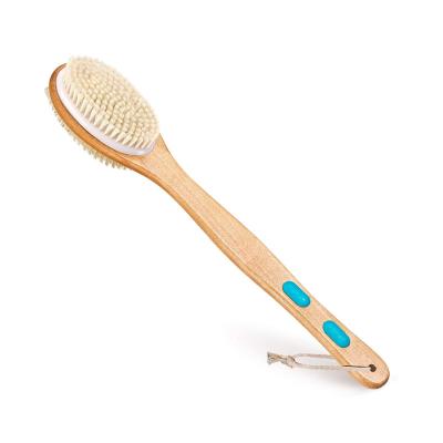 China All Natural Back Scrub Bath Body Brush for Exfoliating Long Handle Double Sided Soft and Stiff Brist Massage for Baby and Adult for sale