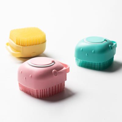 China All Natural Hot-selling Body Care Exfoliating Eco-friendly Soft Silicone Baby Bath Brush Liquid Dispenser Shampoo Brush for sale