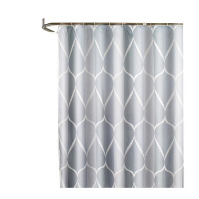 China Simple Viable Waterproof Thickened Shower Curtain Polyester Bath Curtain Bathroom Curtain Customization for sale