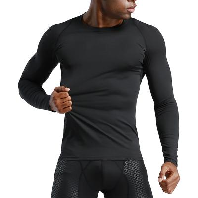 China Male Gym Long Sleeve High Quality Polyester Breathable Running Shirt Customized Workout Training Breathe Shirt For Men for sale