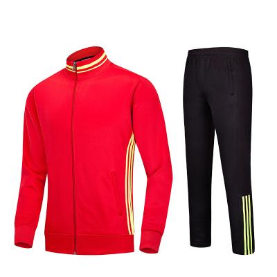 China Breathable Custom Logo Club Men Jacket Soccer Wear Football Uniform Set OEM Biker Football Jacket Pants for sale