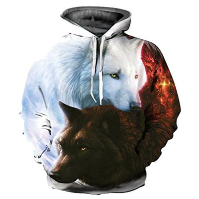 China Anti-pilling High Quality Custom Animal Logo Design Digital Printed Pullover Men's Own Hoodies for sale