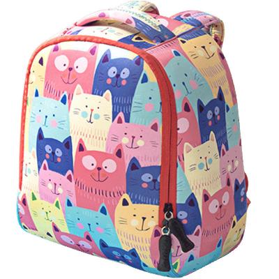 China Custom cute material waterproof acceptable kindergarten cute kitty CR pattern SBR kitty cardboard logo children backpack for sale