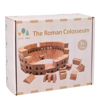 China Building Toy Kids Original Building Block Wooden Castle and Rome Colosseum Building Block Toy Set for sale