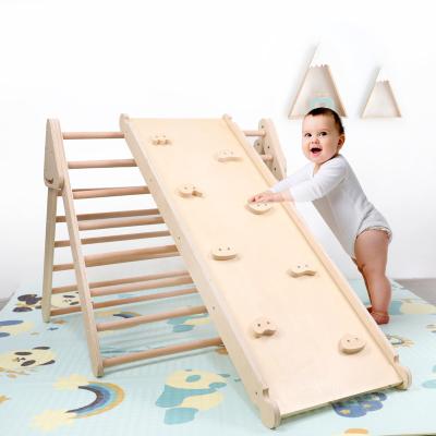 China Baby Toy Fun Baby Indoor Exercise Wooden Practice Climbing Climber And Slider for sale