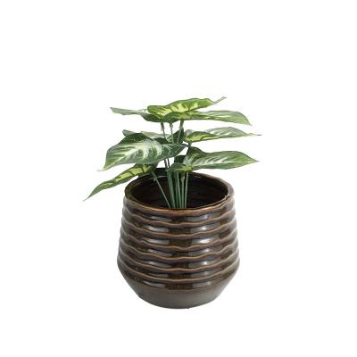 China Durable Factory direct Indoor Outdoor Succulent Flower Green Ceramic Plant Pots For Indoor Garden for sale