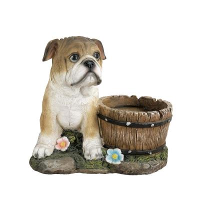 China Durable New Product Resin Planter Pot Cute Puppy Animal Shape Garden Pot Outdoor Indoor Decor Large Flower Pot for sale