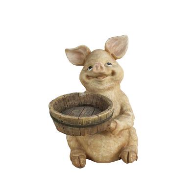 China Durable Custom Wholesale Creative Cute Little Pig Animal Cactus Succulent Pots Home Garden Decor Resin Flower Pot for sale