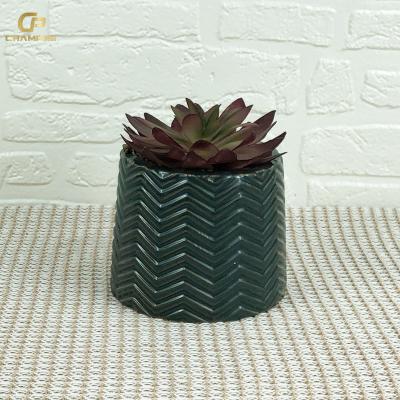 China Durable New design Plastic Plants Faux Small Succulent Plants Home Decoration Artificial Succulent Plants with Ceramic Pot for sale