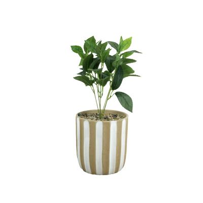 China Durable Modern Home Decor  New Arrival Green Ornamental Plastic Fake Artificial Flowers Plant for Indoor Garden  Pottery Type for sale