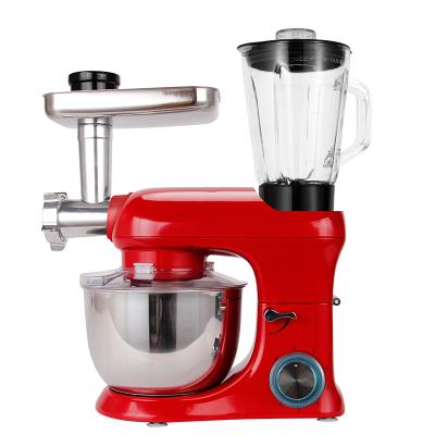 China Full Design QC Tilt Head Control 3 in 1 Multifunctional Food Processor Stand Mixer Cake Mixer Dough Kneading Machine with Chopper for sale