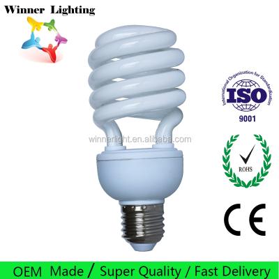 China pp e27 compact fluorescent lamp half spiral fluorescent lamp 6400k energy saving t4 16w cfl light bulbs product for sale