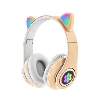 China Cheap Cute Neckband Cat Ear B39 Stereo Music Headset 5.0 For Mobile Game Phone Accessories Earphones With MIC for sale