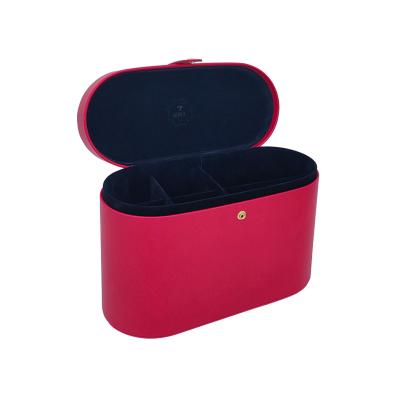 China Color Eco-friendly High-end Pure Round Design Leather Jewelry Box Customized Luxury Leather Box for sale