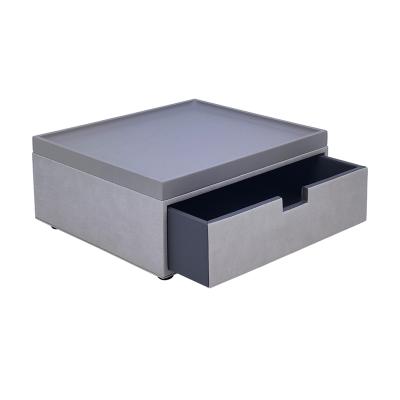 China Eco - Friendly Customized Color Small Luxury Durable Leather Jewelry Drawer Box for sale