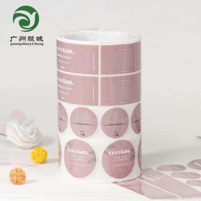 China Self Adhesive Gold Foil Label Customized Self Adhesive Sticker Roll Logo Cosmetic High Quality Transparent Printing Label for sale