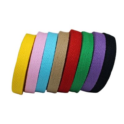 China Customized Cotton Twill Webbing 1cm Herringbone Webbing Tape for sale