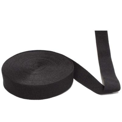 China 3.5cm Black Elastic Webbing High Tenacity Woven Polyester Elastic Band for sale