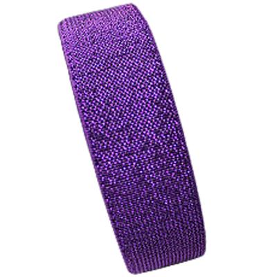 China Woven 40mm Metallic Waistband Elastic Purple Silver Glitter Elastic for sale