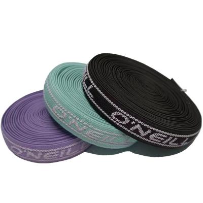 China Width 2cm Metallic Webbing Anti Slip Elastic Band Knitted Green for sale