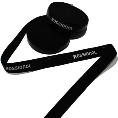 China Logo Printed Elastic Webbing 2.5cm Gripper Silicone Elastic Tape for sale