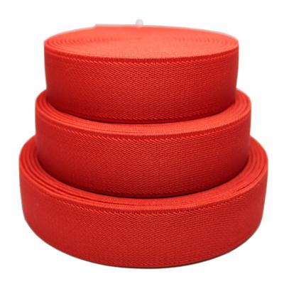 China Bodybuilding Latex Resistance Band Polyester Elastic Webbing 2.5cm Red for sale