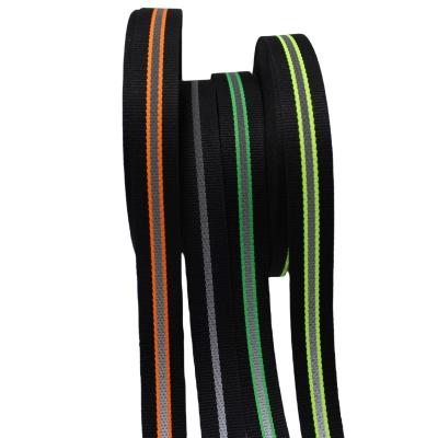 China 1 Inch Custom Color Nylon Polyester Reflective Webbing Strap for sale