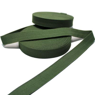 China Custom 3/4 Inch Woven Thick Binding FOE Stretch Webbing Fold Over Elastic for sale