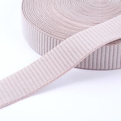 China Low MOQ Wholesale Custom Striped Waistband Nylon Elastic Band For Garment for sale