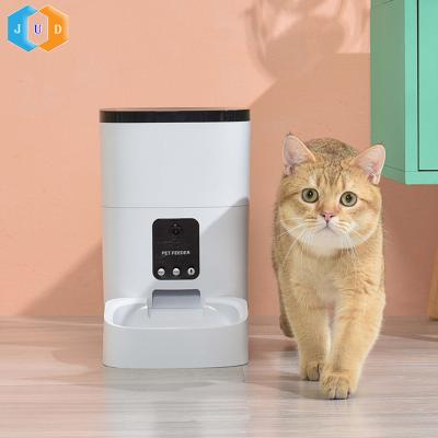 China 2022 Automatic Hot APP Control Timed Automatic Medium Cat Dog Dry Food Feeder 4L 6L With Camera Wifi Smart Family Cat Dog Dispenser Feeder for sale