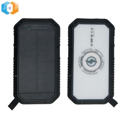 China 5V Hot Hot 2021 DC Digital Rechargeable Device Crowdfouding JD-T19 20000mAh Solar Power Bank 3 USB Wireless Solar Charger With LED Camping Light for sale