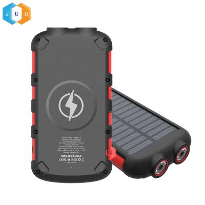 China Latest Digital DC 5V 20000mAh 18W Outdoor Fast Charging Device 2022 Rechargeable Solar Power Bank, 15W Wireless 3 USB TypeC Charging Waterproof Solar Power Bank for sale