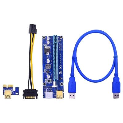 China Hot Item 009S PCI-E X16 Plastic Riser VER009 PCIE X1 Card to Supplement 6 Pin Power 1M 0.6M 0.3M USB 3.0 Cable for Video Card Adapter for sale