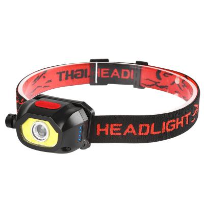 China Waterproof Powerful Head Light Sensor Headlight USB LED Rechargeable Headlamp Camping Head Torch for Camping Hiking for sale