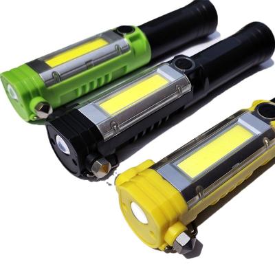 China High Quality 3W Dry Battery Multifunctional COB LANDSCAPE ABS 3xAAA Working Light and LED Flashlight Torch Light with Magnet and Pocket Clip for sale