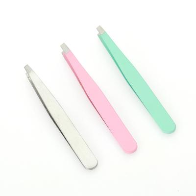 China Fashionable Profession Stainless Steel Beauty Tool Colorful Eyelash Clip Eyebrow Tweezers for sale