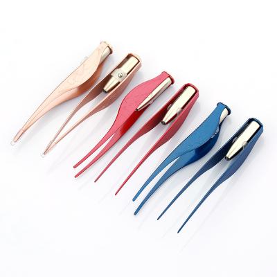 China Fashionable Colorful Profession Stainless Steel Beauty Eyebrow Clip Lashes Tool Eyebrow Tweezers for sale