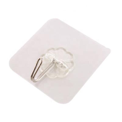 China Household Viable Multifunctional Plastic Transparent Hook Self Adhesive Hook for sale