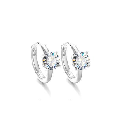 China Office/career fine moissanite custom made earrings 925 Sterling Silver Jewelry for women earring accessory stud for sale