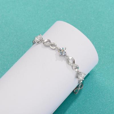 China China Factory CLASSIC Design 999 Original Custom Sterling Silver Polished Rose Flower Zircon Bracelets For Jewelry for sale