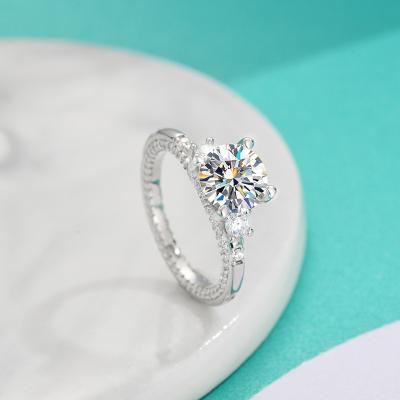 China CLASSIC Factory Outlet Round Silver 925 Sterling CZ Stone Shine Bright Engagement Rings Silver Ring Wedding for sale