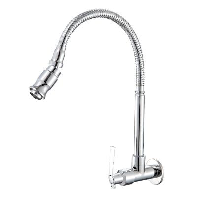 China Sense Faucets Exclusive Sales Wall Mounted Kitchen Faucet 360 Degree Rotation Water Mixer Tap for sale