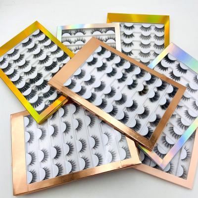 China Mutilayer/Looking/3Deffect 16 Pairs 5D Natural Mink Lashes Long Natural Mixed Dramatic Natrual Lashes Lashes Packaging Big Custom Fake Pairs 5D Mink Lashes Pack Messy Fluffy for sale